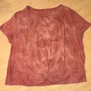 Aerie Short Sleeve Knotted Tee - Rust